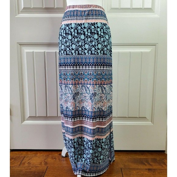 C Apparel Womens Maxi Skirt Multicolored Peach XS - Picture 2 of 6